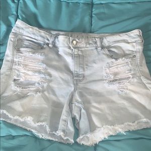 American Eagle Light Washed Distressed Shorts